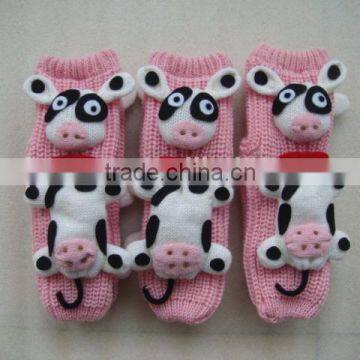 Unisex home sweater slipper hand socks with animal design