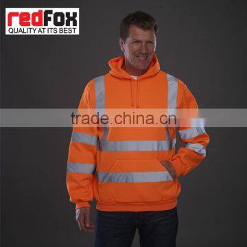 high visibility reflective safety custom fleece hoodie