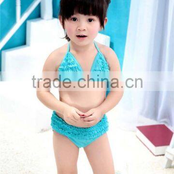 Beautiful children summer beach solid color baby bikini kids girls chiffon bikini swim girl beach bikini