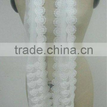 machine made cotton crochet mesh lace scarf