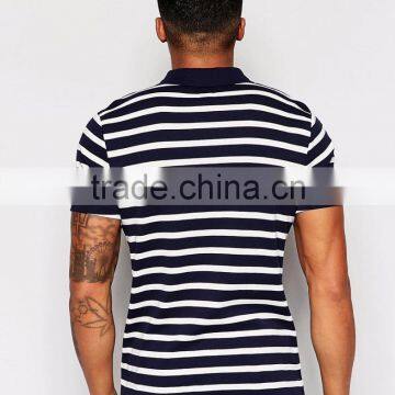 New Arrival Wholesale Price Summer Casual 180g 100% Cotton Custom Short Sleeve Stripe Mens POLO Shirt photo-2