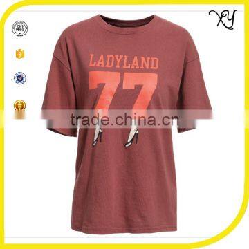 New Printng Design Wholesale China Women Oversized Red t Shirts Custom Printing Women Casual t Shirt