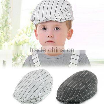 F40775A Latest design striped soft gentleman cool boys beret