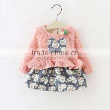 2016 New Autumn and Winter Thickened Clothing and Cashmere Dress Girl Child Princess Skirt photo-3