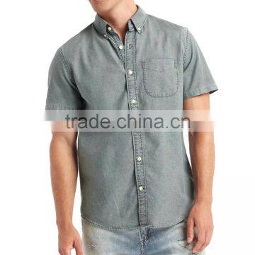 High Quality Wholesale Casual Short Sleeve Chambray Mens Dri Fit Shirts photo-3