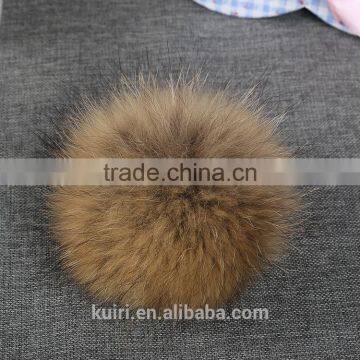 100% Real Raccoon Fur Pom Pom Keychain Fluffy Fur Balls Genuine Fur Pompons for Bag Hats Cap Scarf Gloves With Buttons photo-5