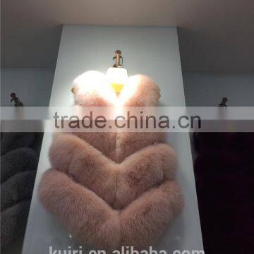 2016 Lady Fashion Natural Whole Fox Fur Vests Women's Real Fur Waistcoat Winter Overcoat Girl Fur Vest photo-4