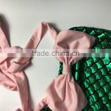 Girls Boutique Mermaid Sequins Swimsuit Girls Summer Clothing Cheap Swimwear With Headwear Sets photo-2