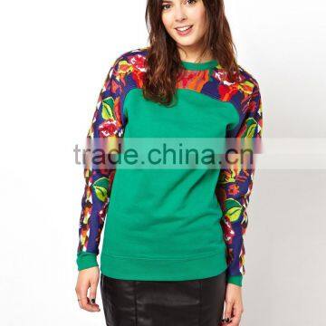 Wholesale customized premium sweatshirt with embroidered cord sleeves