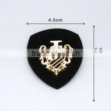 Black/white PU leather label with metal alloy logo jeans/jacket leather patches PLB-015