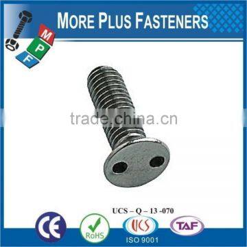 Made in Taiwan Countersunk Head Flat Head Stainless Steel Countersunk Head 2 Holes Snake Eye Security Screw photo-3