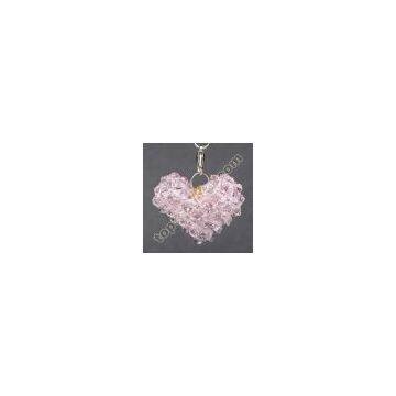 Handmade Crystal Beaded Heart Charms photo-2