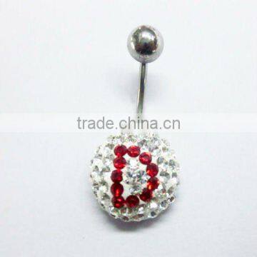 Letter featured theme rhinestone navel jewelry