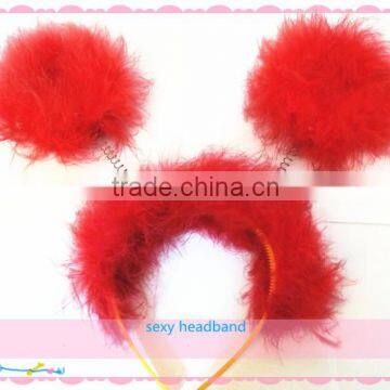 Christmas Red Woobies Fur Headband Decoration Hairband