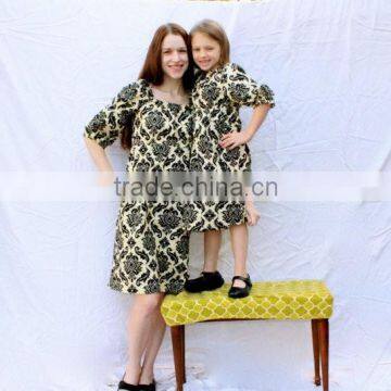 High quality floral printed mother and child matching outfit mother and me nice dress fancy maxi dress