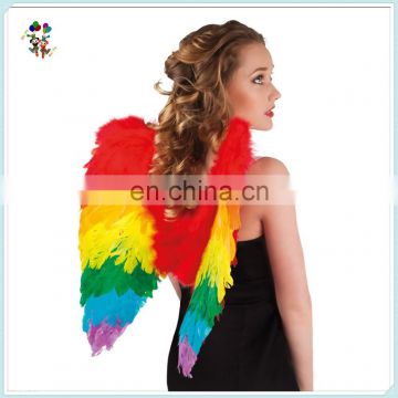 Adult Party Costume Large Rainbow Color Feather Angel Wings HPC-0801