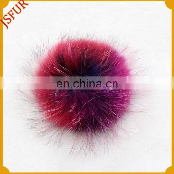 2016 cute real raccoon fur colourful hat wholesale fur pom poms