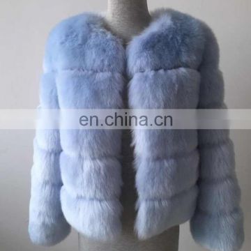 Factory wholesale top quality women fashion fox fur coat / faux fake fox fur coat