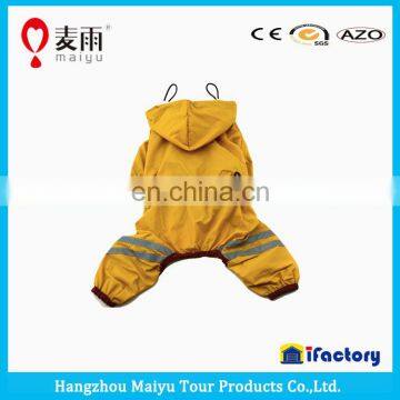 Hot sale high quality fashion pvc dog raincoat pattern with reflective tape