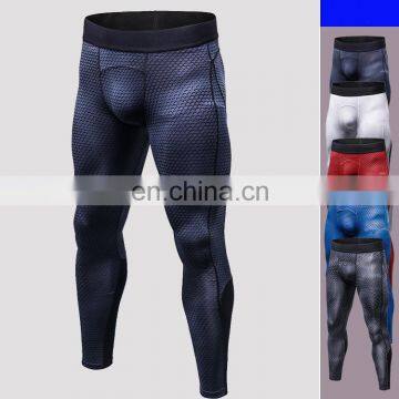 Fashion quick-drying fitness training elastic man 3D printing sport wear shorts pants