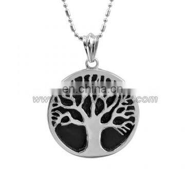 Fashion stainless steel engraved tree of life jewelry pendant for wholesale