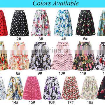 19 Colors ! Grace Karin Cheap Occident Short Retro Vintage Floral Print Cotton Skirt CL6294-3# photo-5