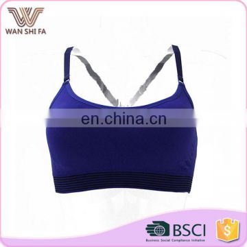 Durable spaghetti strap stylish style best quality breathable lady sport bra