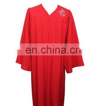 High quality Red Graduation gown with Embrodiery