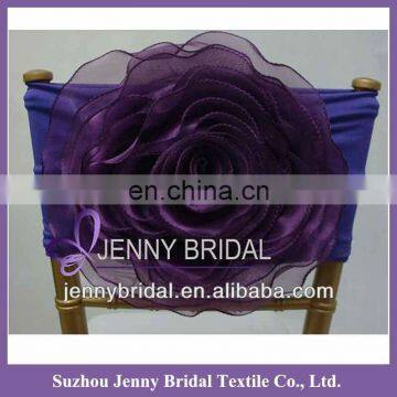 FL005D Artificial Organza Chair Cover Decoration Flower photo-2