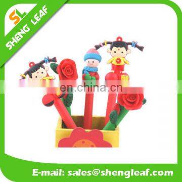 cartoon character funcy children schoool rubber pen