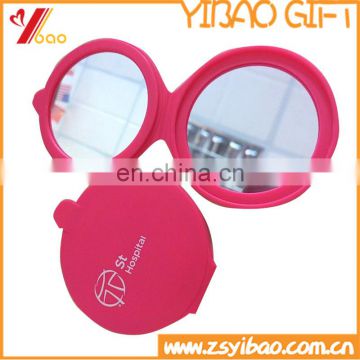 Promotion silicone rubber Makeup Mirror/double pocket mirror/cosmtic mirror