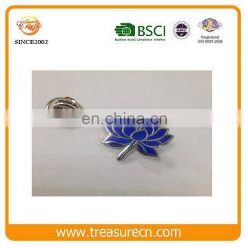 Flower Design Enamel Metal Badge With Epoxy Dome