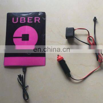2017 New EL Backlight Panel, Uber Light Panel Car Sticker With 12V Inverter for Cigarette Port photo-2