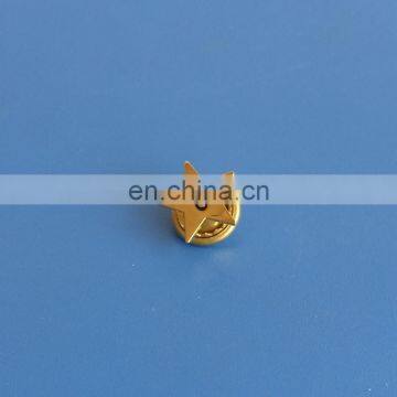 customized engraved logo gold plated five- pointed star shape small metal pins with screw and nut