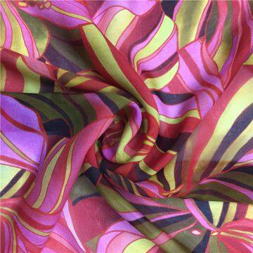 Good Touch Fine Quality Custom Digital Printed Pain Pure Chiffon Silk Fabric photo-2