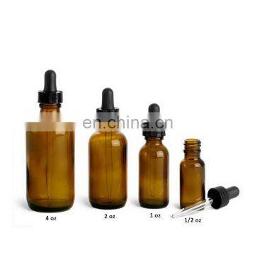 1oz 2 oz 4oz  amber essential glass bottle with glass droppers