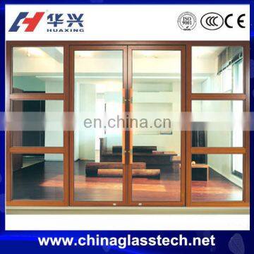 CCC certificate wood color aluminium alloy entry door glass inserts