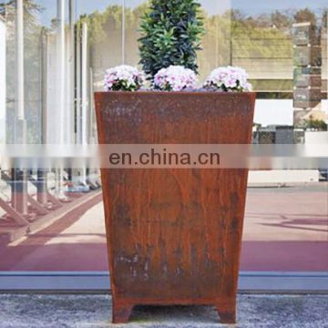 Trapezoid Shape Corten steel planter pots