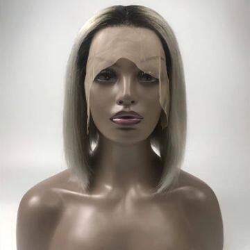 Handmade Full Lace Wig 100% Natural Human Hair Ombre Color