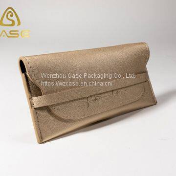 Fashion Gold Soft PU Sunglasses Eyewear Bag