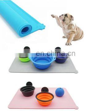 Waterproof Pet Food Mat Easy Washing Solid Color Silicone Pet Feeding Pad Pet Bowl Drinking Mat photo-3