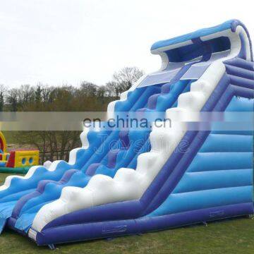Inflatables Dry Slides Outdoor Inflatable Blue Wave Boncer Slide For Sale photo-3