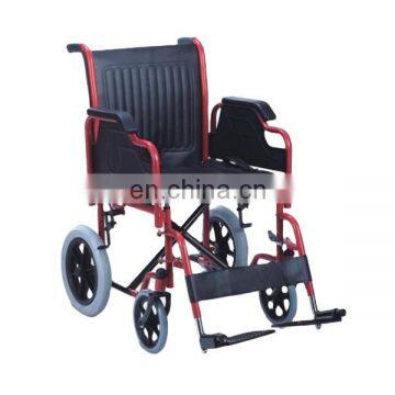 Medical  lightweight folding steel frame manuanl wheelchair for elderly