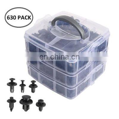 16 Size 630Pcs Auto Fastener Clips kit Vehicle Retainer Rivet  Plastic Mixed Car Clips