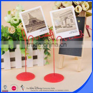 Place card holder resin base heart design holder as promotional gift