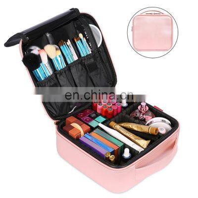 In Stock Free Sample Accept Custom Logo Large Capacity Beauty Makeup Bag Travel Cosmetic Bag Case For Women Pu Cute Makeup Case photo-4