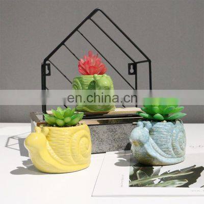 Cartoon Children Kids Snails Shape Multiple Colour Black Large Small Decorative Ceramic Pot Artificial Plants photo-3