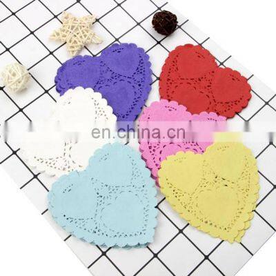 Top Selling Colorful Valentine Heart Shape Paper Lace Doily photo-3