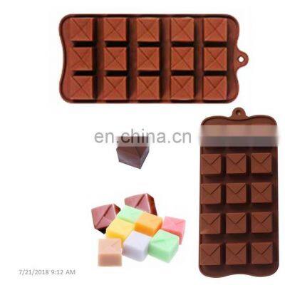 Food Grade Handmade 15 Holes Square Chocolate Biscuit Silicone Mold photo-4