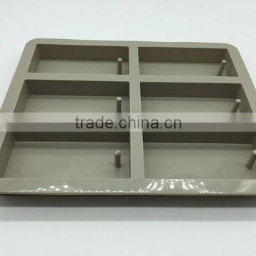 Lovely 6 cavities rectangle shapes silicone soap mould